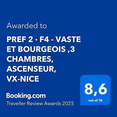 Pref 2 - F4 - Vaste Et Bourgeois ,3 Chambres, Ascenseur, Vx-Ніцца Екстер'єр фото